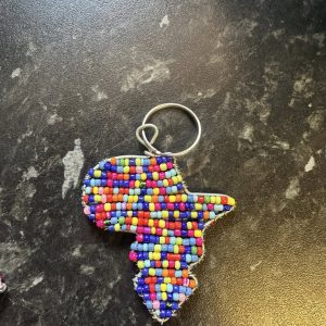 Bright beaded africa key ring
